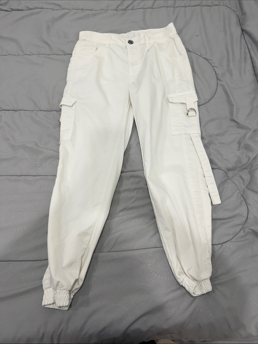 Women’s White Cargo joggers pants V.I.P